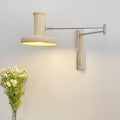 Nordic Minimalist Beige Swing Arm 1-Light Wall Sconce