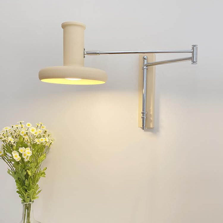 Nordic Minimalist Beige Swing Arm 1-Light Wall Sconce