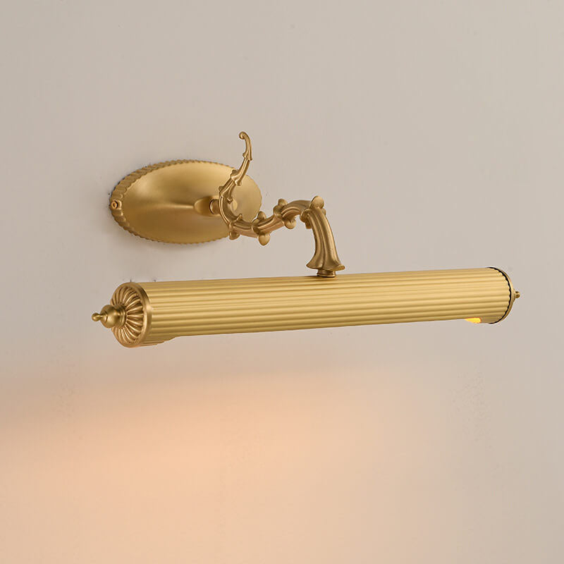 French Antique Copper Cylindrical 2-Light Mirror Wall Sconce