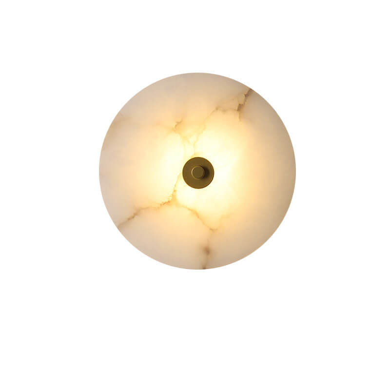 Contemporary Luxury Round Marble Iron LED Wall Sconce