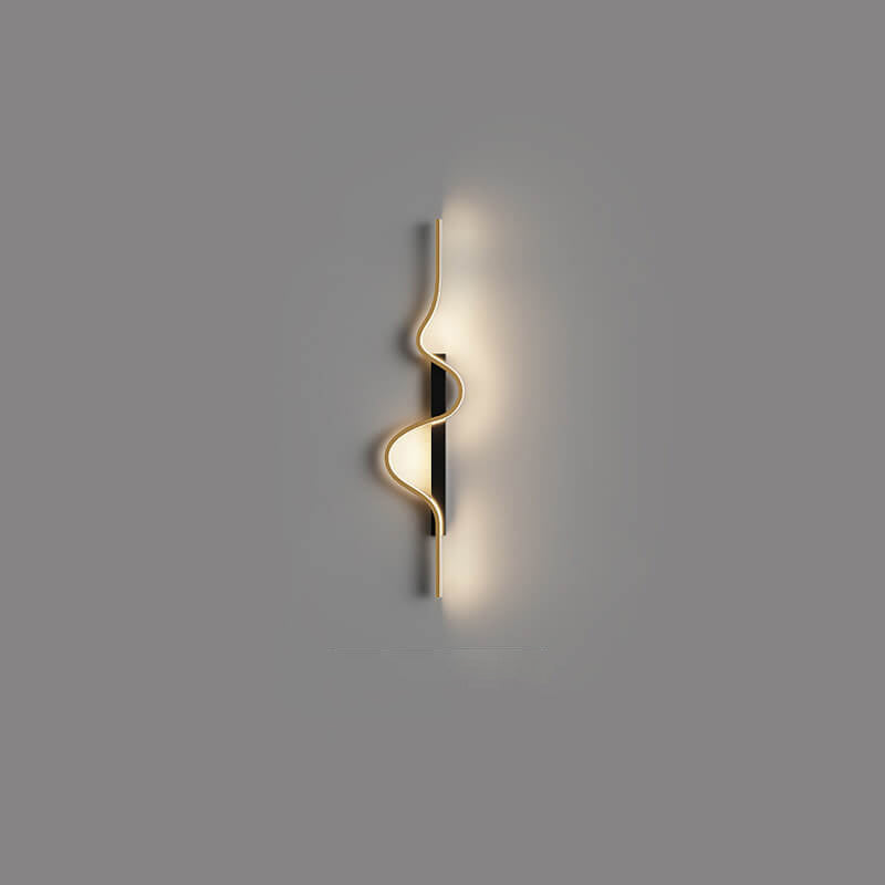 Modern Minimalist Long Wave Design Aluminum LED Wall Sconce