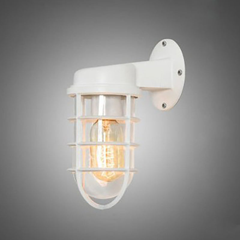 Contemporary Industrial Aluminum Round Cage Wall Sconce