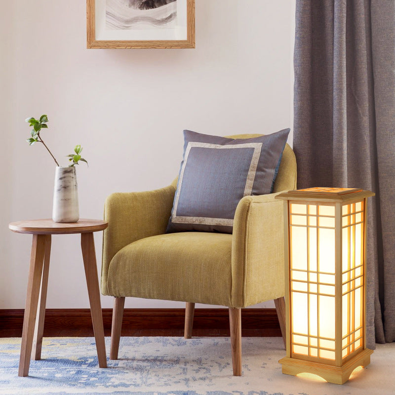 Japanese Natural Wood Floor Lamp