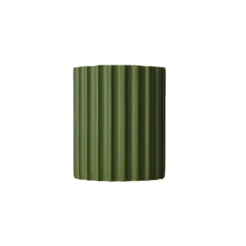 Contemporary Scandinavian Resin Half Column 2-Light Wall Sconce
