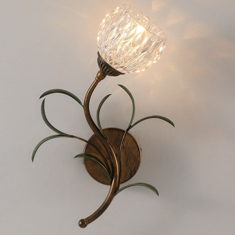 Modern Minimalist Art Glass Flower 1/2-Light Wall Sconce