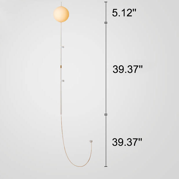 Minimalist Long Pole Glass Globe 1-Light Wall Sconce