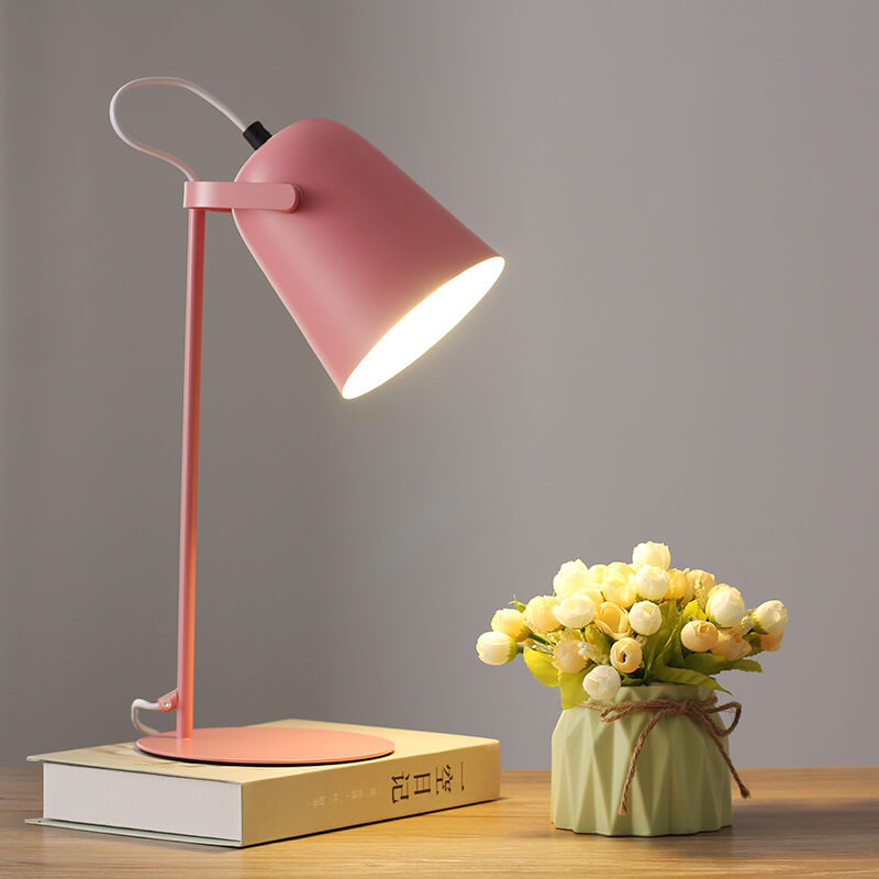 Nordic Macaron Color Creative Iron Bucket Table Table Lamp