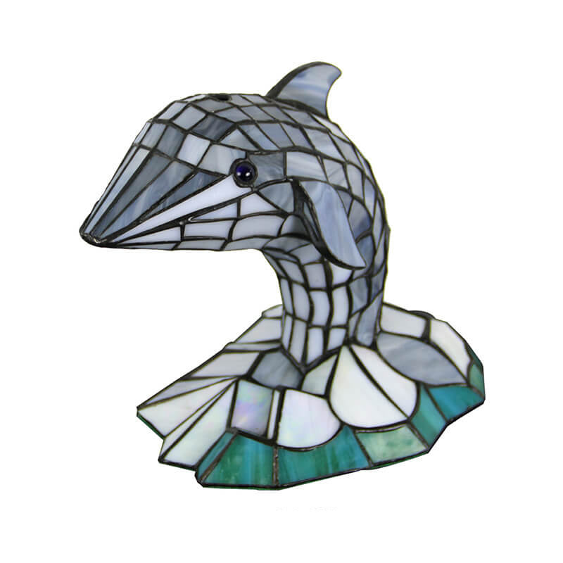 Tiffany Creative Animal Stained Glass 1-Light Table Lamp