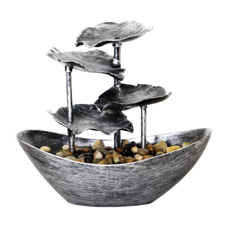 Creative Lotus Leaf Yuanbao Flowing Fountain LED Table Lamp