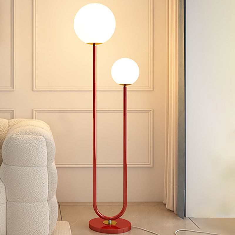 Modern Minimalist White 2-Light Floor Lamp