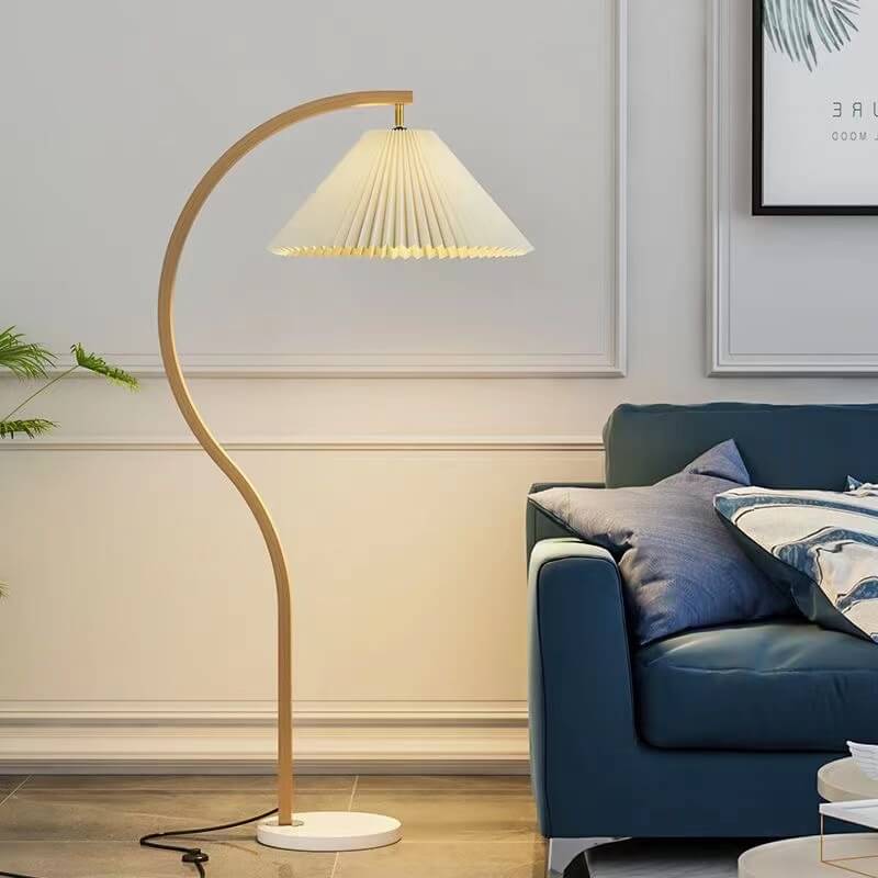 Modern Minimalist Log Wood Floor Lamp