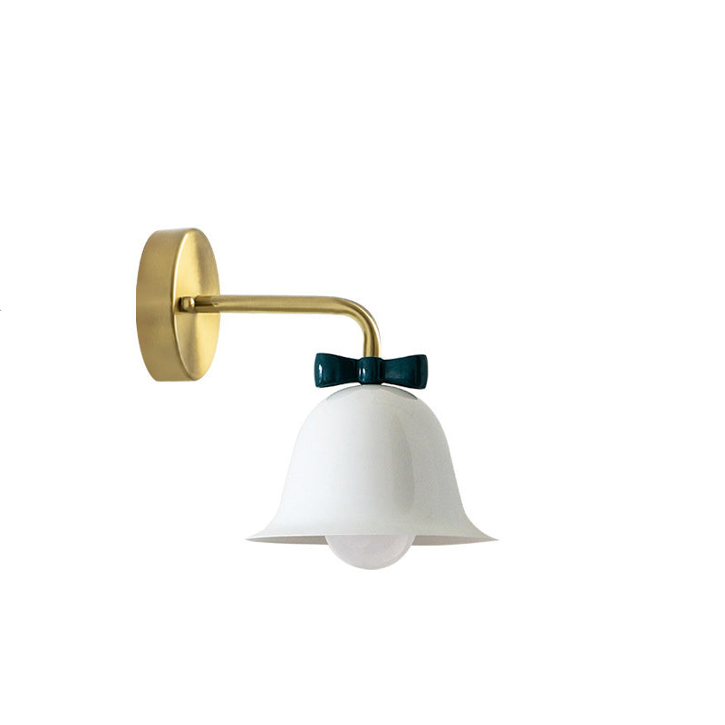 Traditional French Bell Butterfly Round Iron Wall Sconce
