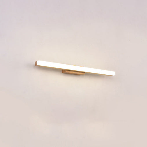 Nordic Minimalist Wooden Long Strip Vanity Wall Light
