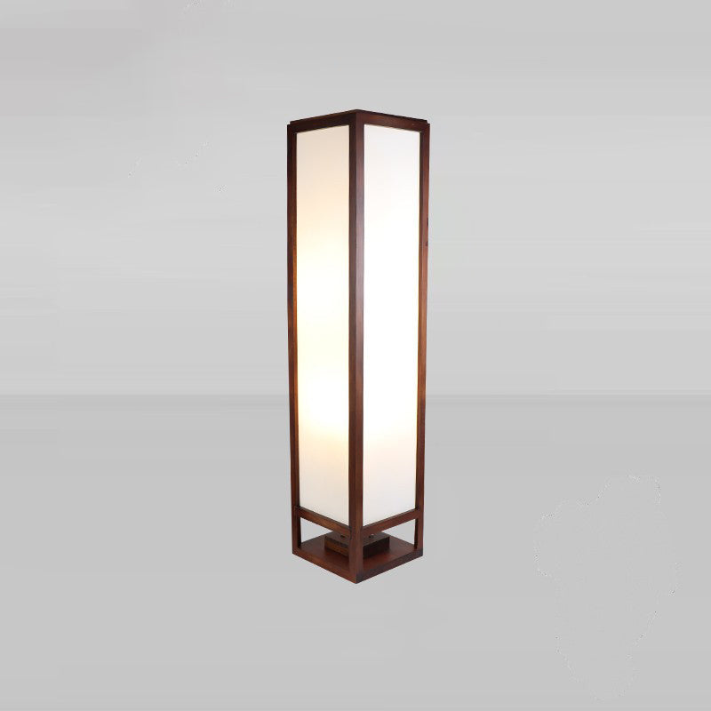Traditional Chinese Walnut Arc Floor Lamp