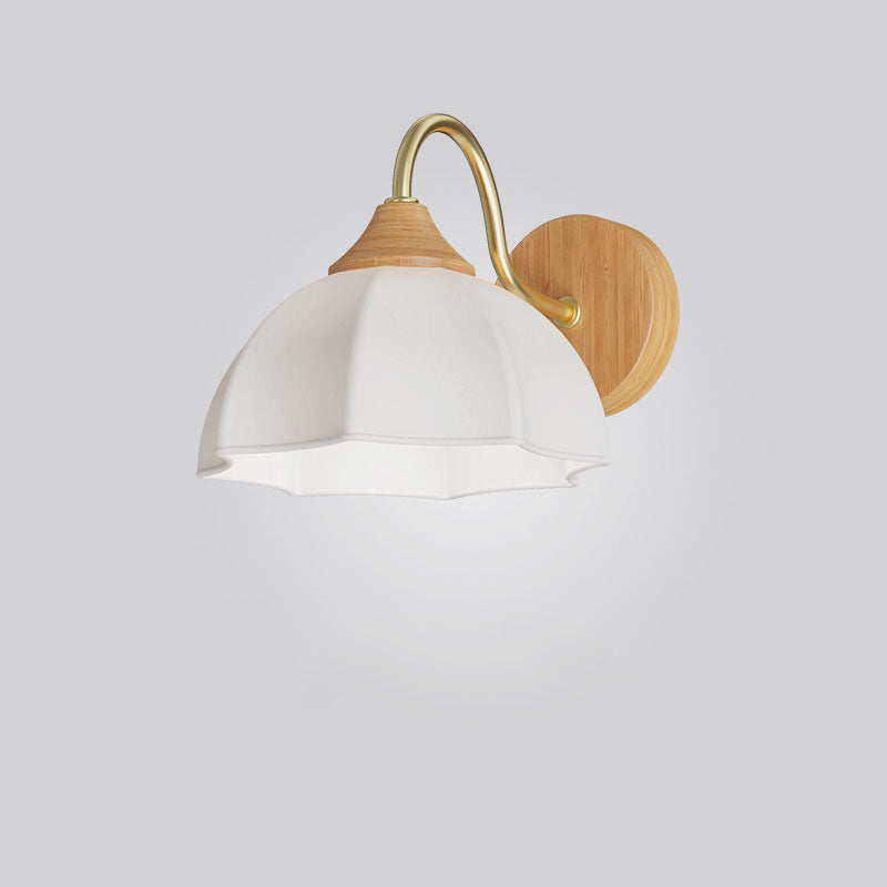 Contemporary Nordic Iron Glass Striped Round Log Wall Sconce
