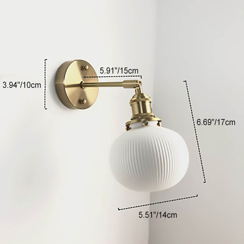 Japanese Retro Minimalist Cylinder Oval Brass Wall Sconce