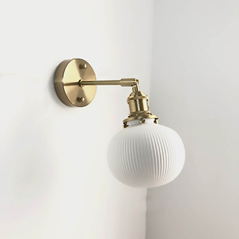 Japanese Retro Minimalist Cylinder Oval Brass Wall Sconce