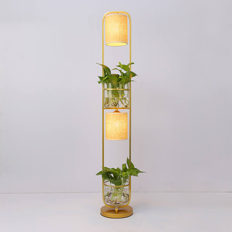 Contemporary Black 2-Light Floor Lamp
