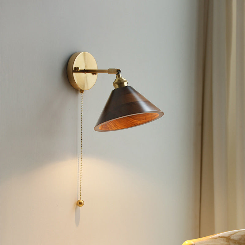 Contemporary Scandinavian Cone Copper 1-Light Wall Sconce