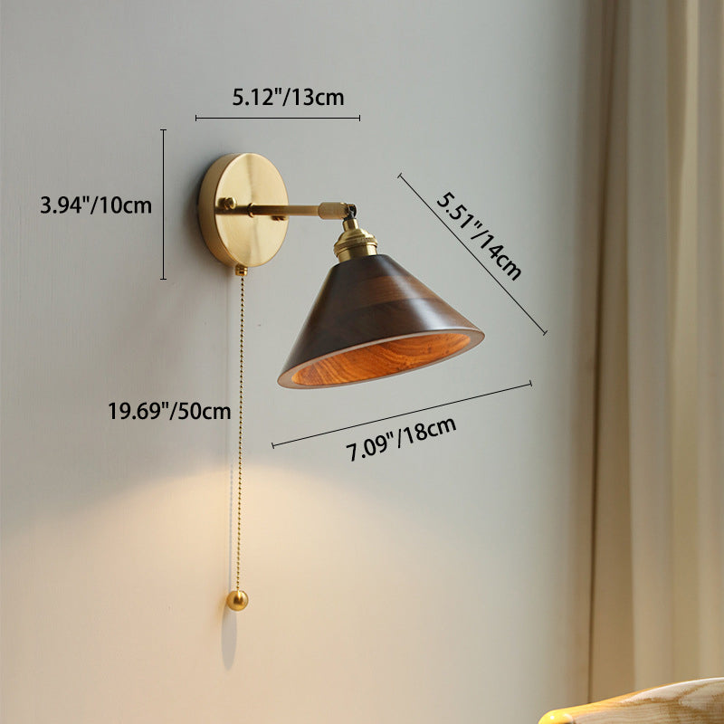 Contemporary Scandinavian Cone Copper 1-Light Wall Sconce