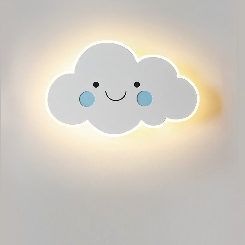 Contemporary Creative Cartoon Smiley Cloud LED Kids Wall Sconce