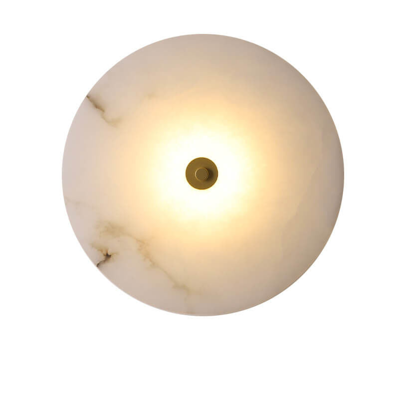 Contemporary Luxury Round Marble Iron LED Wall Sconce