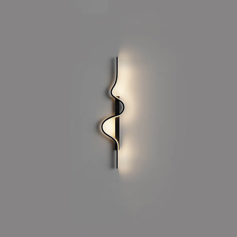 Modern Minimalist Long Wave Design Aluminum LED Wall Sconce