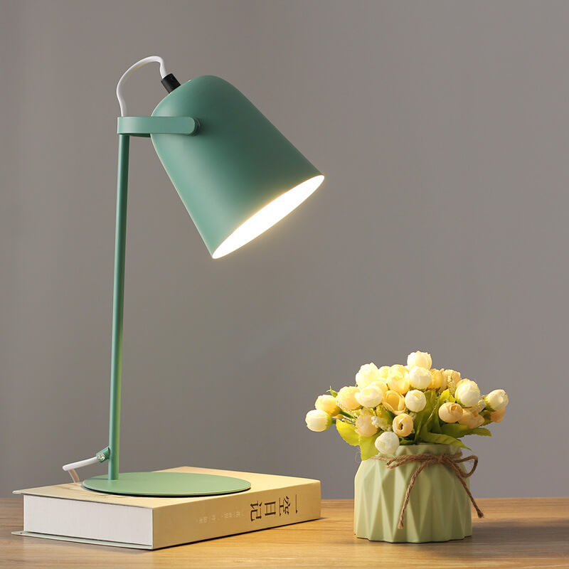 Nordic Macaron Color Creative Iron Bucket Table Table Lamp