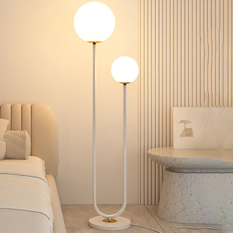 Modern Minimalist White 2-Light Floor Lamp