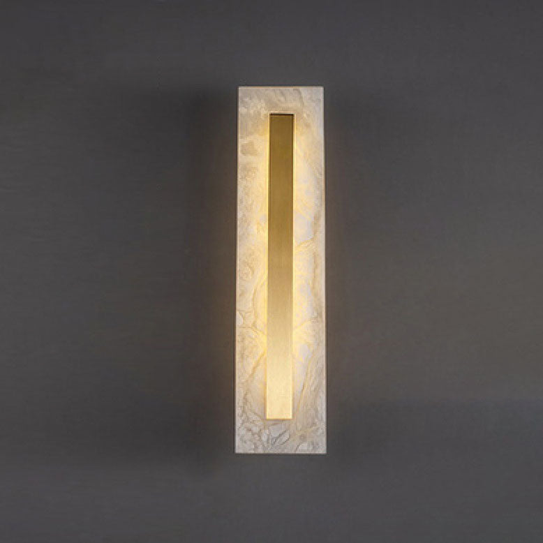 Light Luxury Brass Marble Oval Square LED Wall Sconce