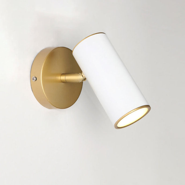 Modern Simplicity Plated Cylindrical Spotlight Wall Sconce
