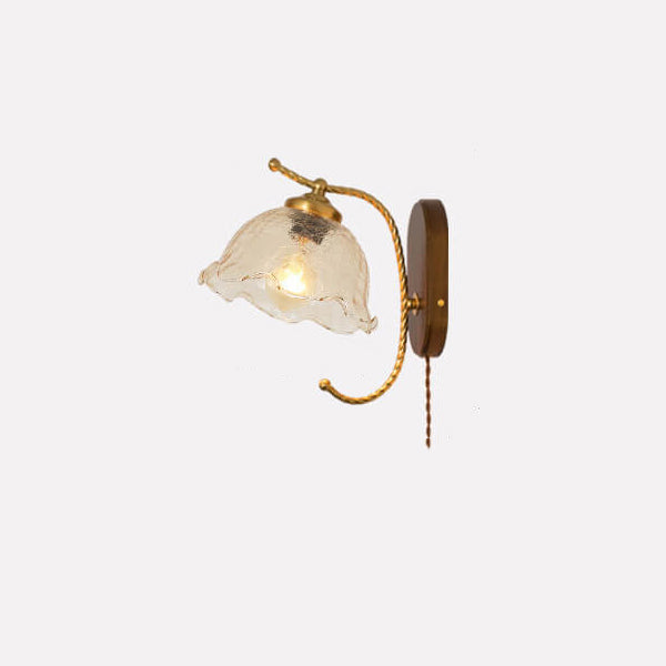French Vintage Cream Glass Petal 1-Light Wall Sconce