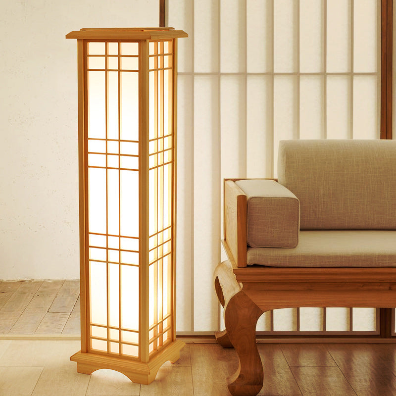 Japanese Natural Wood Floor Lamp