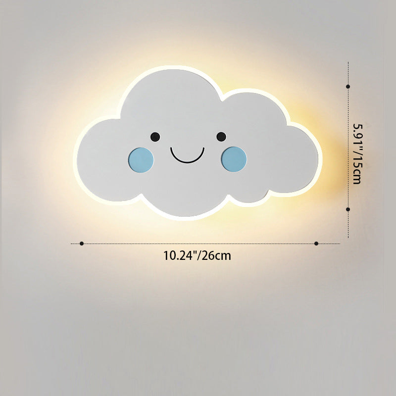 Contemporary Creative Cartoon Smiley Cloud LED Kids Wall Sconce