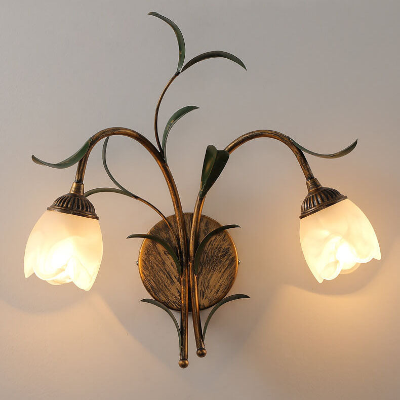 Modern Minimalist Art Glass Flower 1/2-Light Wall Sconce