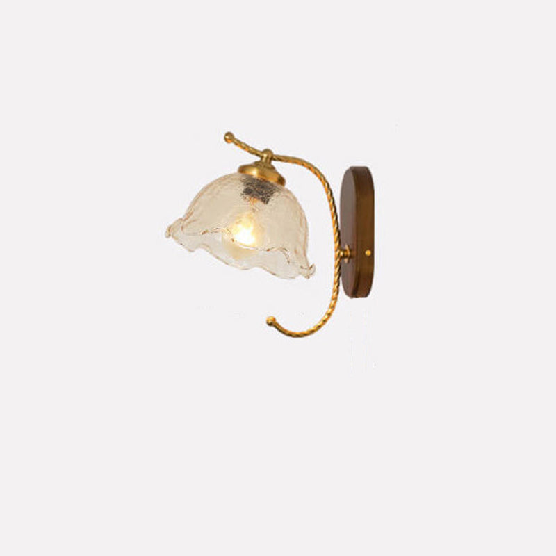 French Vintage Cream Glass Petal 1-Light Wall Sconce