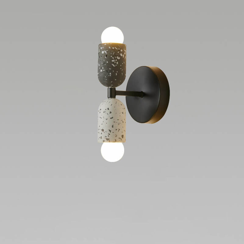 Modern Japanese Wabi-Sabi Iron Cement 2-Light Wall Sconce