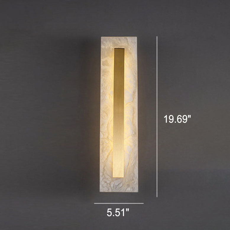 Light Luxury Brass Marble Oval Square LED Wall Sconce