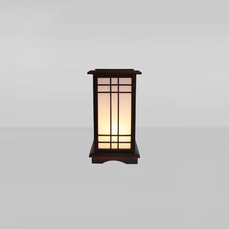 Traditional Chinese Walnut Arc Floor Lamp