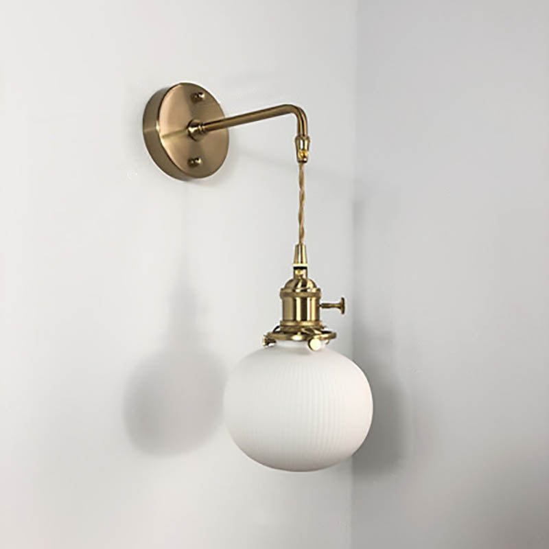 Japanese Retro Minimalist Cylinder Oval Brass Wall Sconce
