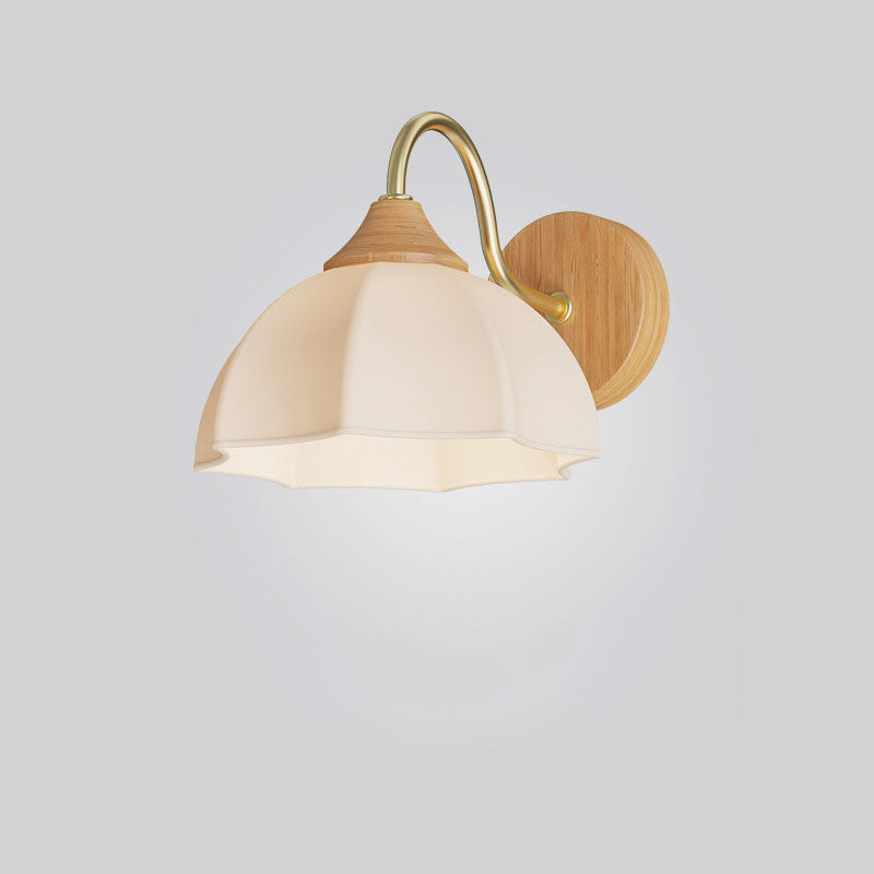 Contemporary Nordic Iron Glass Striped Round Log Wall Sconce