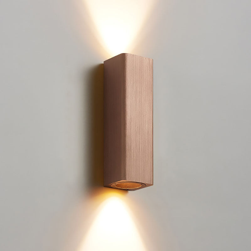 Nordic Minimalist Brushed Aluminum Rectangular Wall Sconce