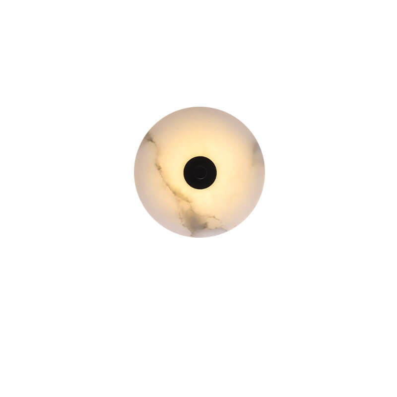 Contemporary Luxury Round Marble Iron LED Wall Sconce