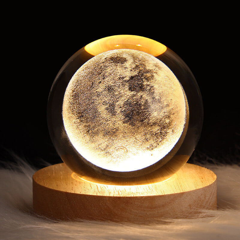 Creative Star System Crystal Ball USB LED Night Table Lamp