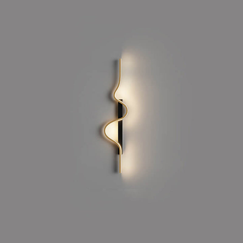 Modern Minimalist Long Wave Design Aluminum LED Wall Sconce