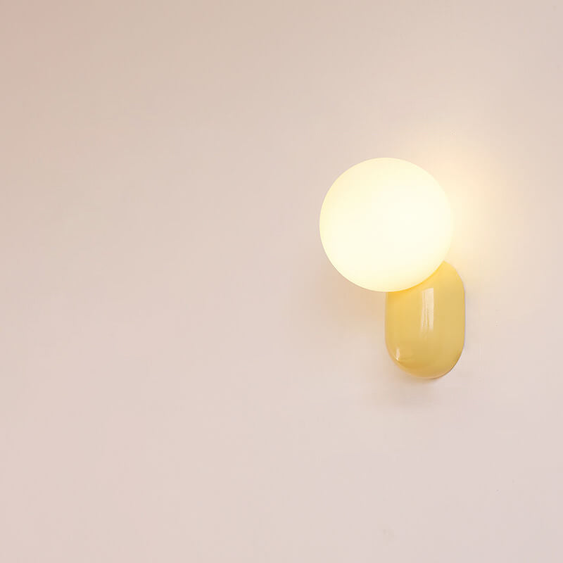 Macaron Cream Style Resin Glass Ball 1-Light Wall Sconce