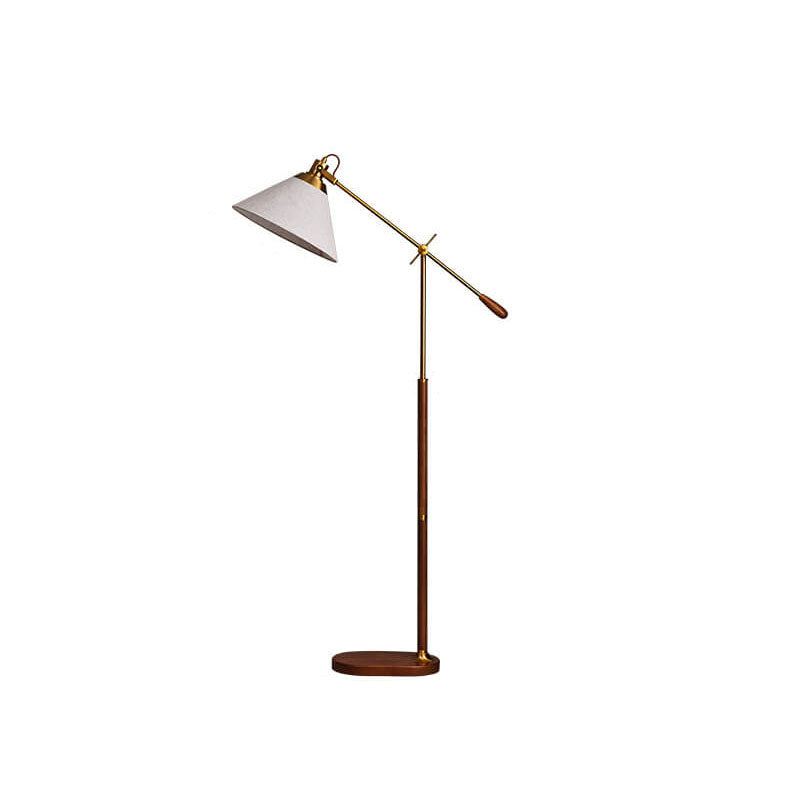 Vintage Black Walnut Floor Lamp