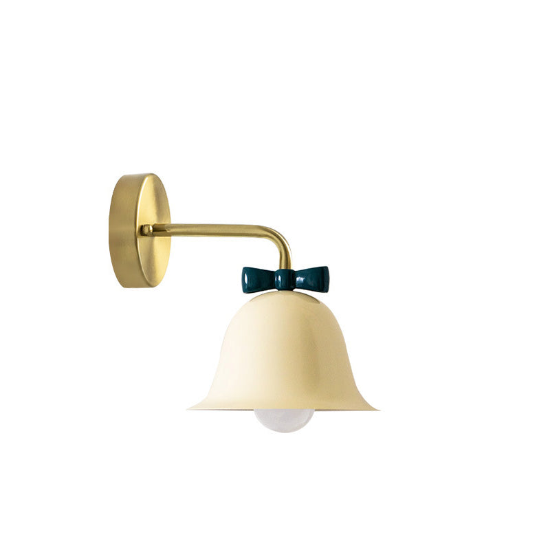 Traditional French Bell Butterfly Round Iron Wall Sconce