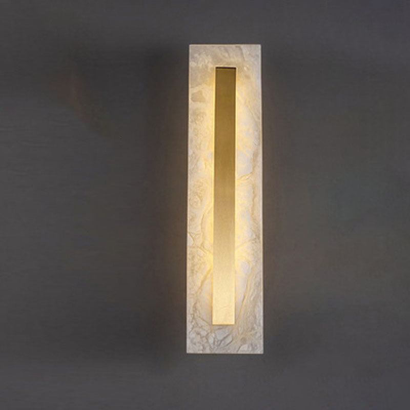 Light Luxury Brass Marble Oval Square LED Wall Sconce