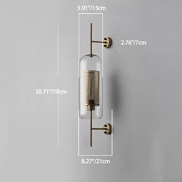 Contemporary Industrial Cylinder Glass Shade Wall Sconce